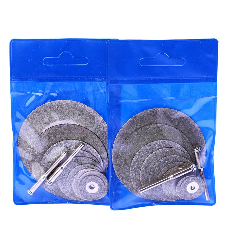 Hot sale 10pcs/set Mini Diamond Cutting Wheel Disc for Rotary Tool Diamond Blade 20/22/25/30mm with 2pcs Connecting Rod in stock