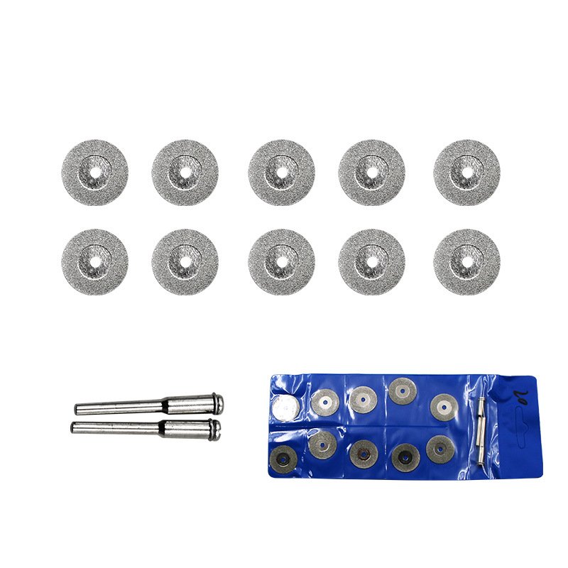 Hot sale 10pcs/set Mini Diamond Cutting Wheel Disc for Rotary Tool Diamond Blade 20/22/25/30mm with 2pcs Connecting Rod in stock