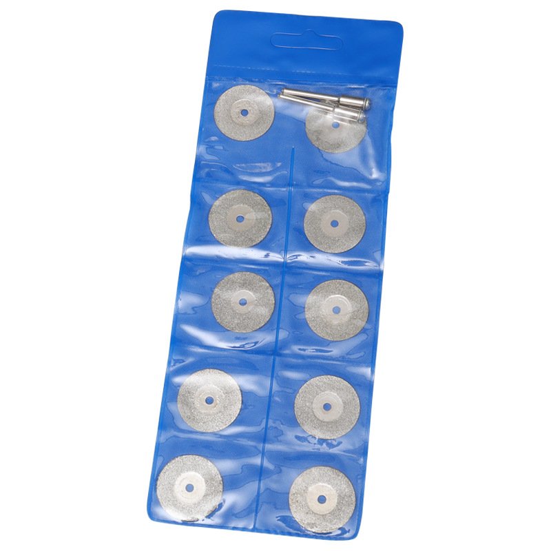 Hot sale 10pcs/set Mini Diamond Cutting Wheel Disc for Rotary Tool Diamond Blade 20/22/25/30mm with 2pcs Connecting Rod in stock