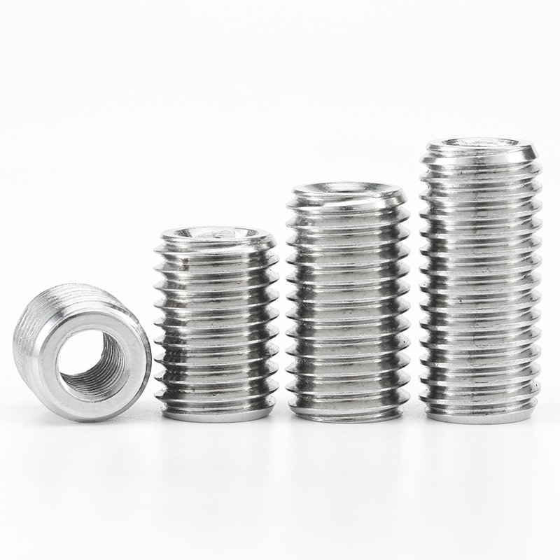 Self tapping threading insert wooden furniture hollow screw sleeve M8 internal thread M10 external thread