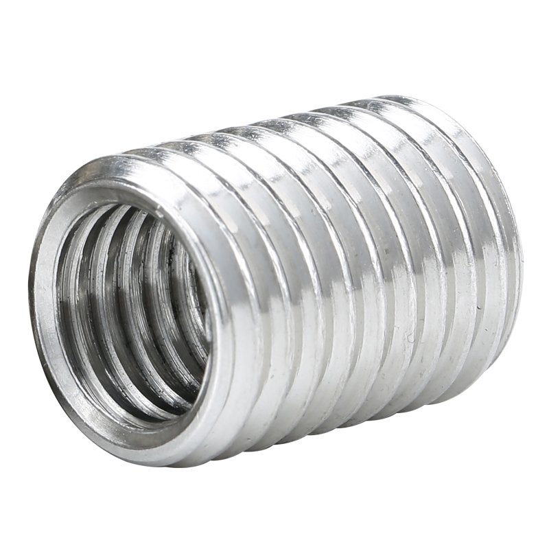 Self tapping threading insert wooden furniture hollow screw sleeve M8 internal thread M10 external thread