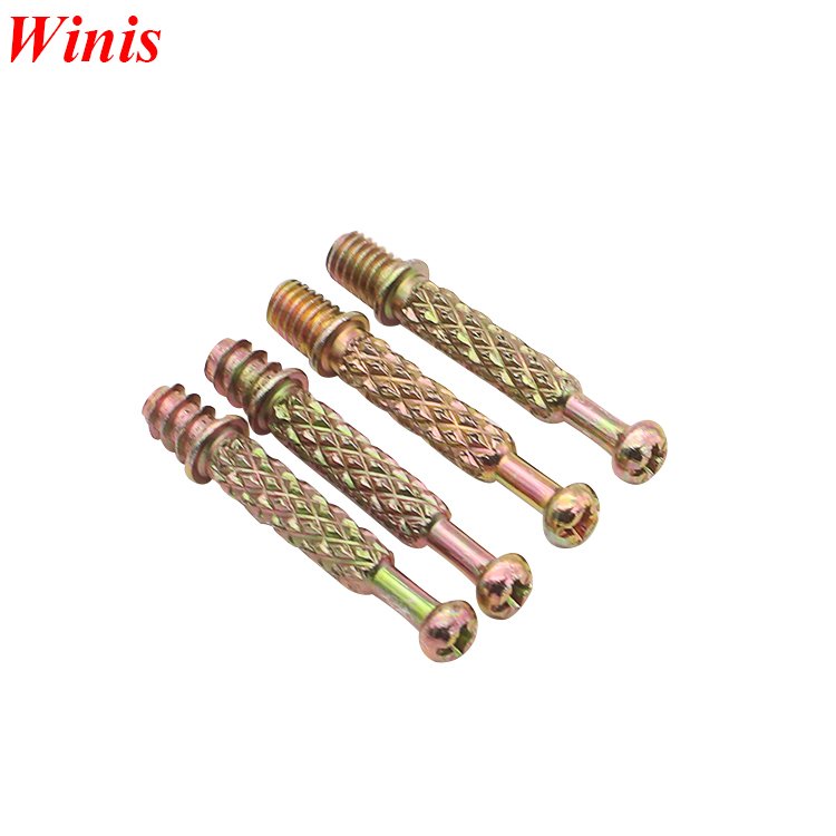China Factory 3 in 1 Furniture Connecting Fittings 32 40mm Mini Fastener Connecting Rods for Wood