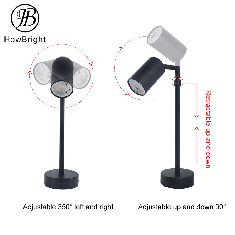 Minimalist 350 Degree Adjustable LED Table Lamp With Connecting Rod Metal Desk Light For Bedroom Living Room Indoor