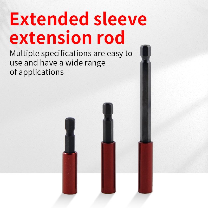 Strong Magnetic 1/4 Socket Self-Locking Connecting Rod Quick Connector Extension Sleeve Hand Drill Extended Extension Rod Tool