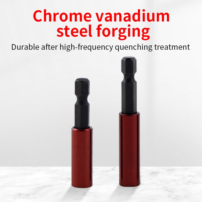 Strong Magnetic 1/4 Socket Self-Locking Connecting Rod Quick Connector Extension Sleeve Hand Drill Extended Extension Rod Tool