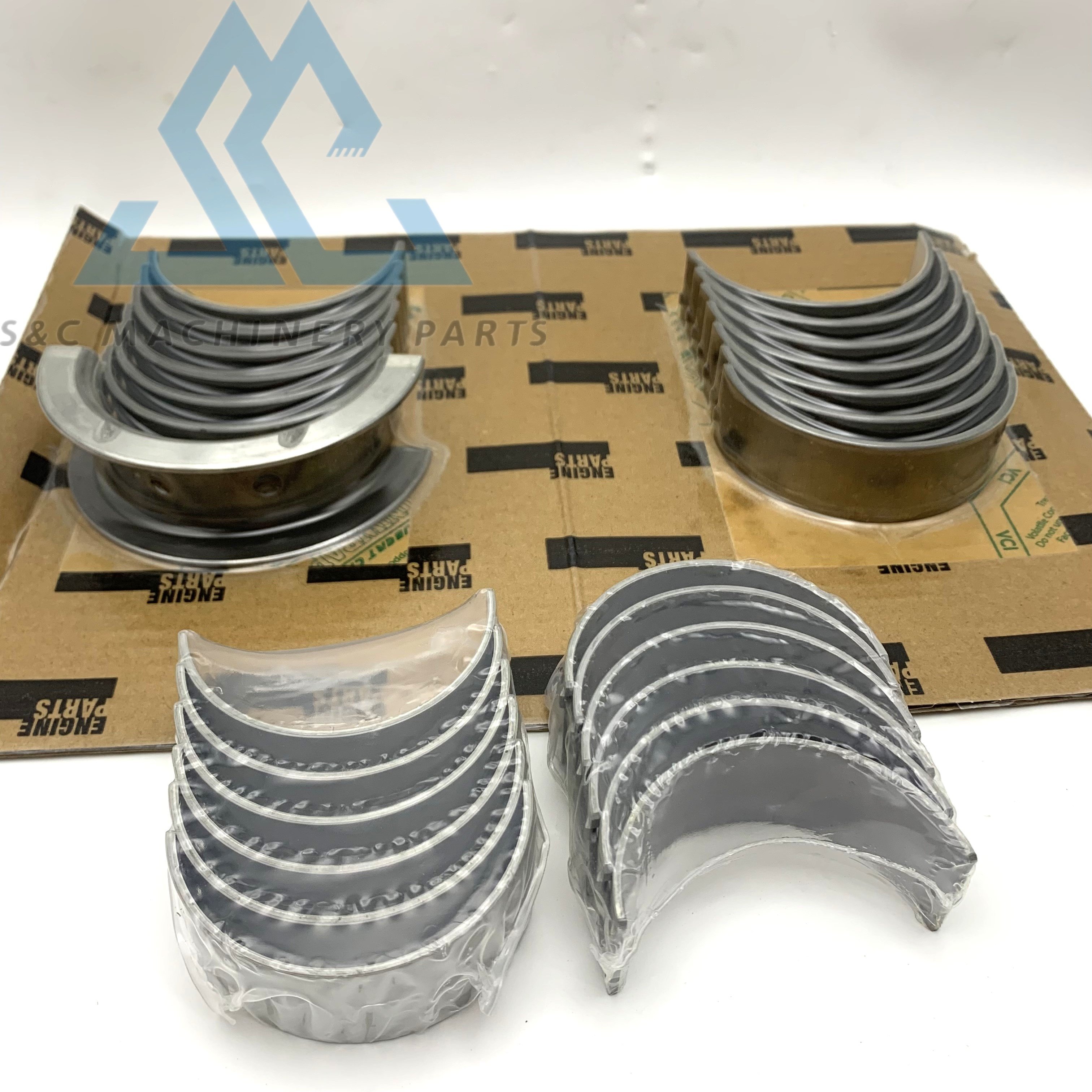 Crankshaft Main Bearing with Thrust Washer 6BT 6D102 Connecting Rod Bearing STD 3802070 3939859 Bearing Set
