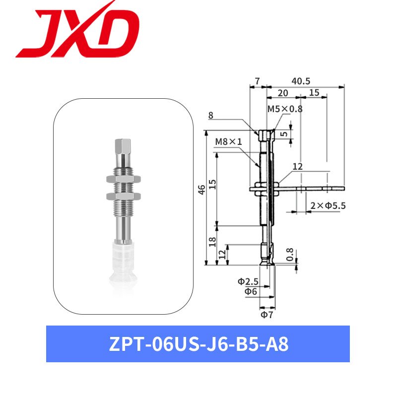 JXD SMC ZPT Brass Vacuum Connecting Rod ZPT-04US-J6-B5-A8 ZPT-06US-K15-B5-A8 White Silicone Vacuum Sucker