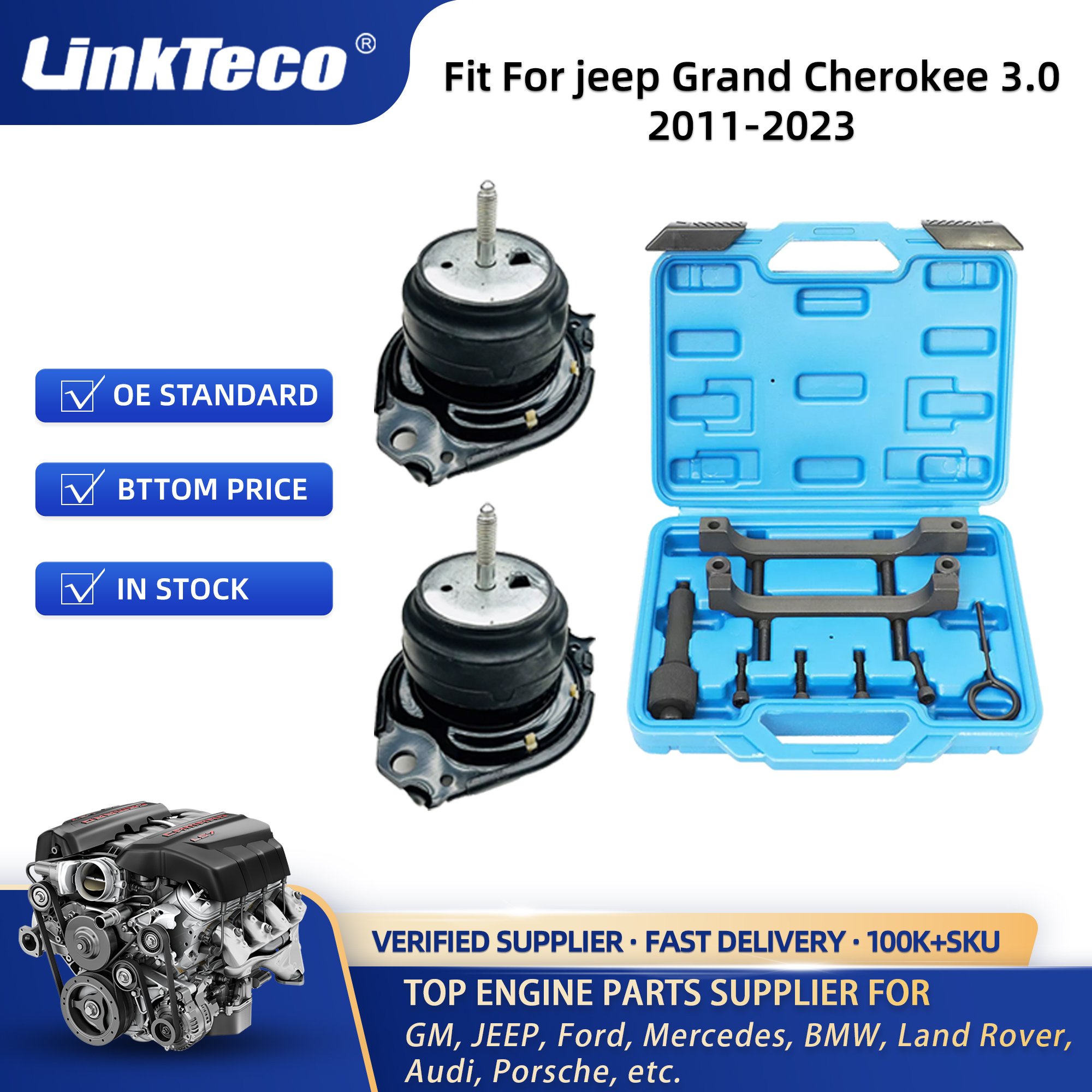 Linkteco cylinder head gasket timing chain kit Main Bearing crankshaft For Jeep Grand Cherokee 3.0 crd diesel 2011 - 2023
