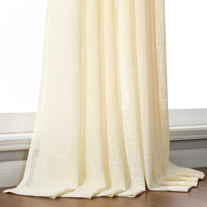 Modern Simplicity White Sheer Faux Linen Voile Curtains Soft Home Decor for Living Room and Bedroom for Window Hospital Use