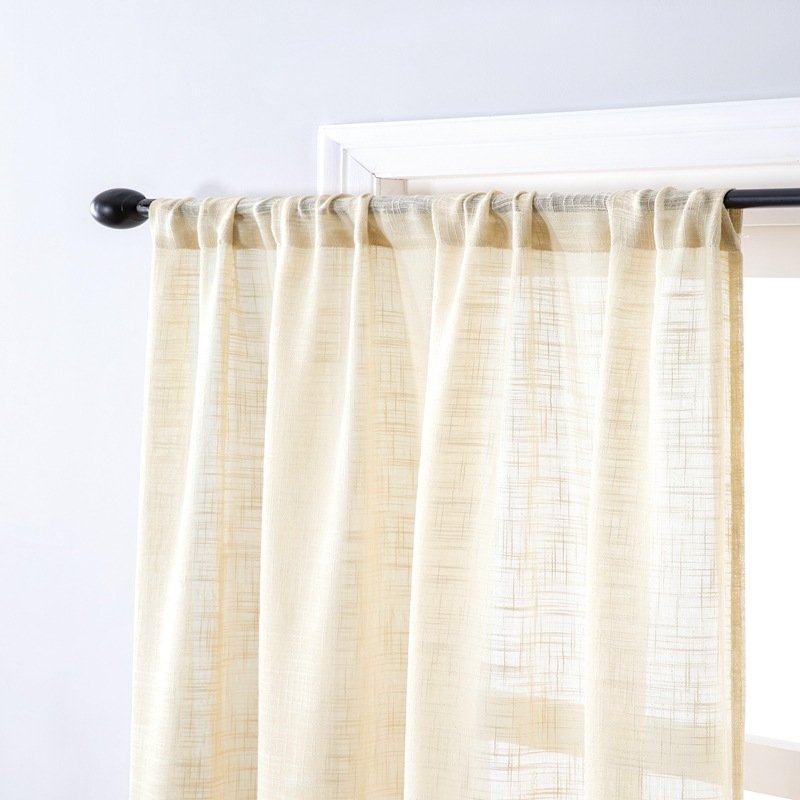 Modern Simplicity White Sheer Faux Linen Voile Curtains Soft Home Decor for Living Room and Bedroom for Window Hospital Use