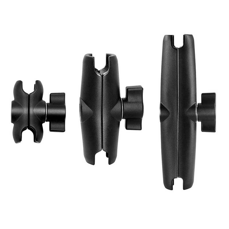 SORRISO Aluminum Alloy Double Socket Arm RAM Adapter Motorcycle Motorbike Car Phone Holder Connecting Rod for 1 Inch ball Nut