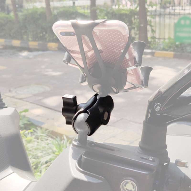 SORRISO Aluminum Alloy Double Socket Arm RAM Adapter Motorcycle Motorbike Car Phone Holder Connecting Rod for 1 Inch ball Nut