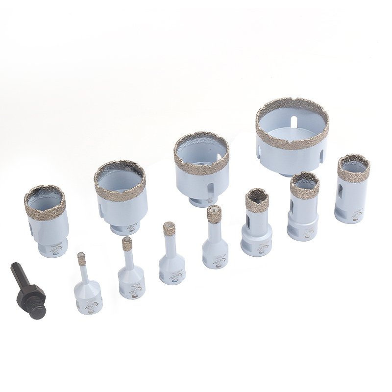 12PCS Diamond Core Drill Bit Kit 6.8.10.12.20.25.28.35.45.50.68+SDS Connecting Rod Hole Saw Diamond Core Drill Bit Set