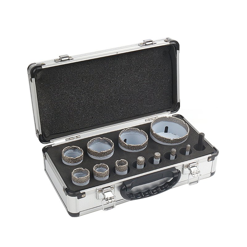 12PCS Diamond Core Drill Bit Kit 6.8.10.12.20.25.28.35.45.50.68+SDS Connecting Rod Hole Saw Diamond Core Drill Bit Set