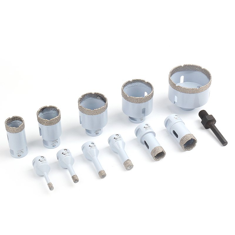12PCS Diamond Core Drill Bit Kit 6.8.10.12.20.25.28.35.45.50.68+SDS Connecting Rod Hole Saw Diamond Core Drill Bit Set