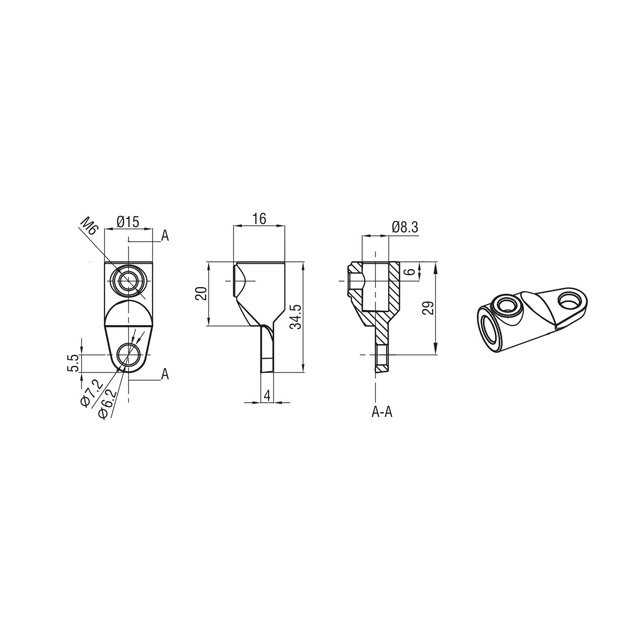 Black Zinc Alloy Flat Lock Rod Guides Galvanized Finish Connecting Rod Accessories Electric Cabinet Door Locks Packed Carton Box