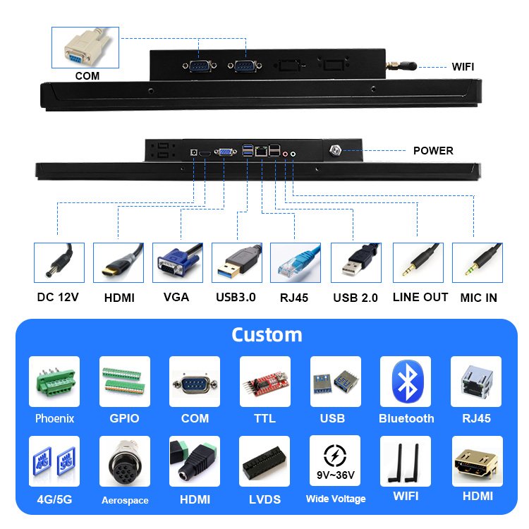 compt factory custom size touch screen all in one industrial panel pc for compressor connecting rod CNC precision boring machine