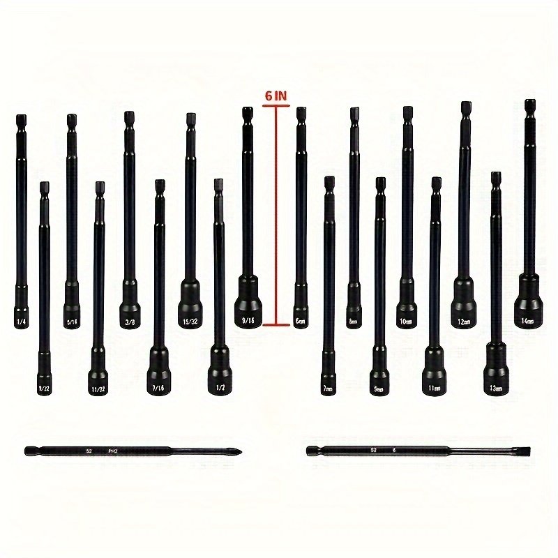 18-Piece Industrial DIY Socket Wrenches Batch Universal Joints Variable Square Diameter Connecting Rods New Design Socket Head