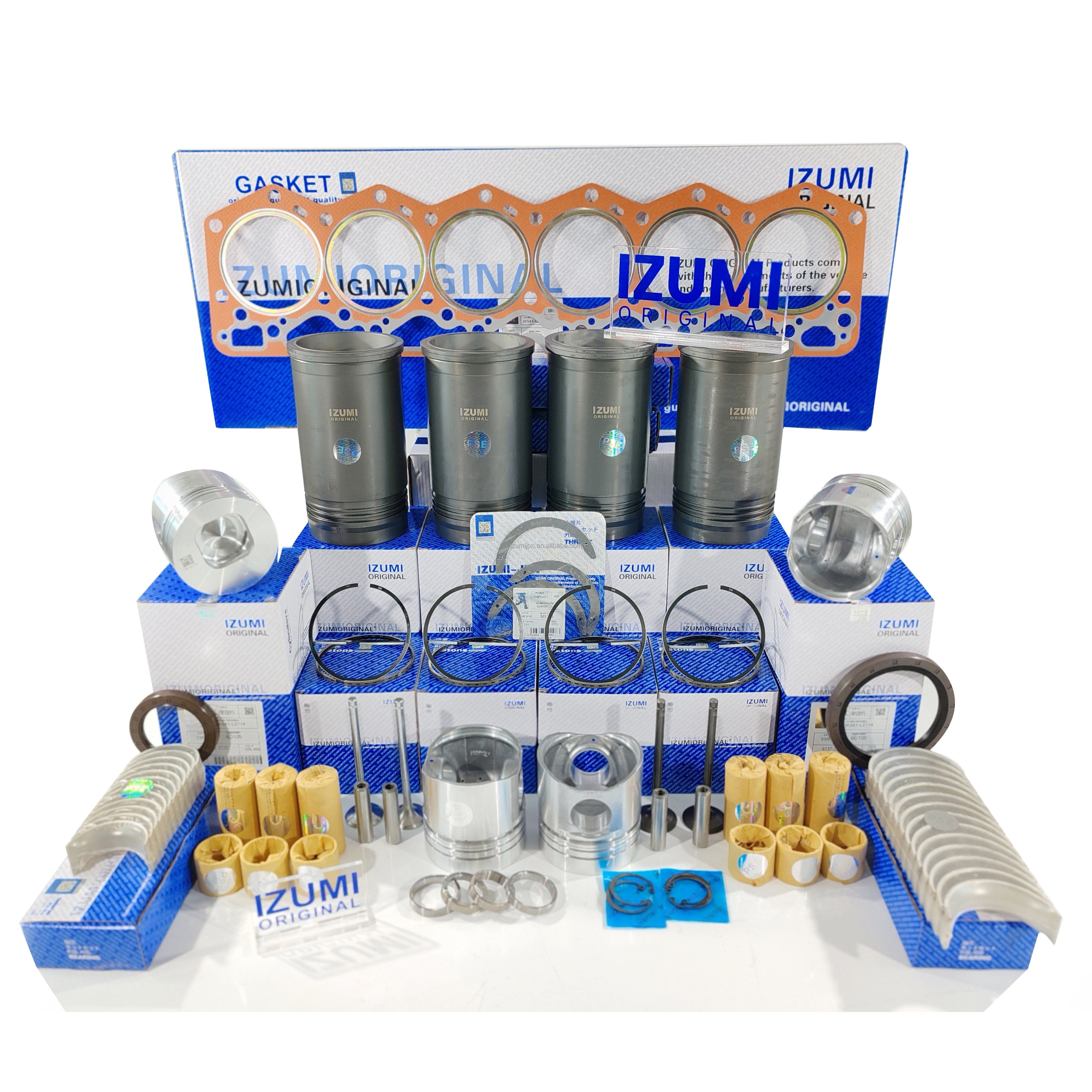 Parts For KOMATSU 6D95 6D125 6D140 6D170 S6D125 S6D105 S6D155 Piston Cylinder Liner Gasket Head Water Pump Injector Rebuild Kit