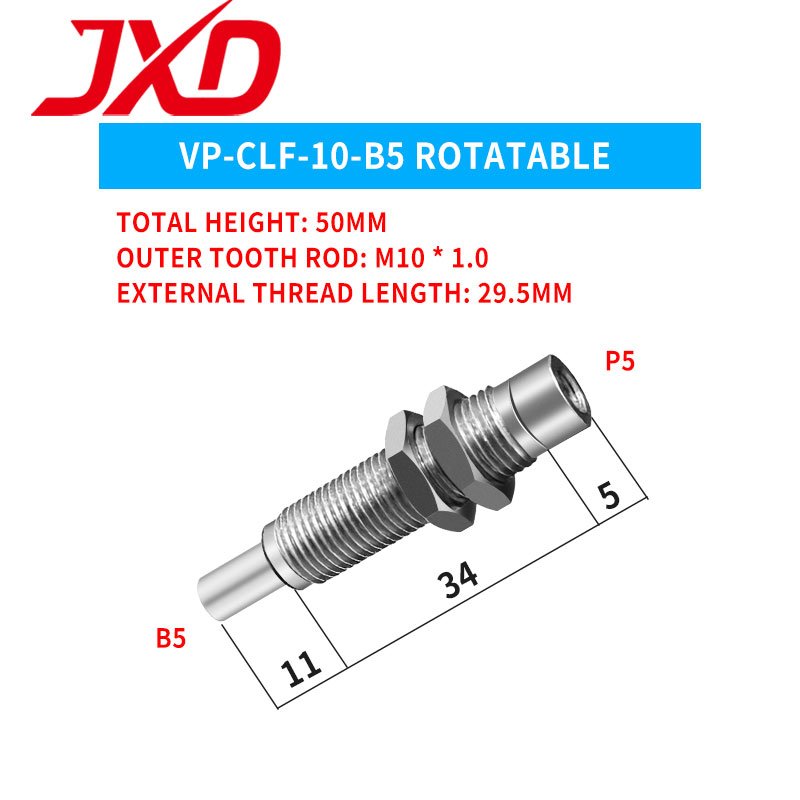 JXD VP-CLF-2 VP-CLF-5 VP-CLF-10 Low Noise Stainless Steel Metal Pneumatic Suction Cup Connector Fittings Connecting Rod