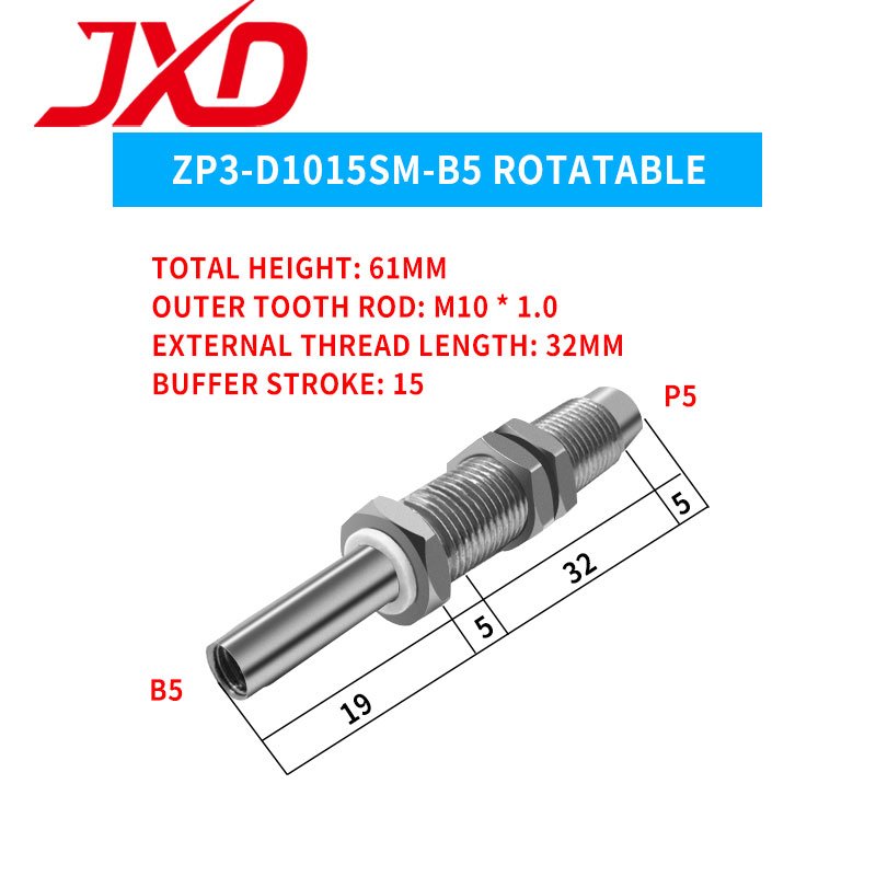 JXD VP-CLF-2 VP-CLF-5 VP-CLF-10 Low Noise Stainless Steel Metal Pneumatic Suction Cup Connector Fittings Connecting Rod