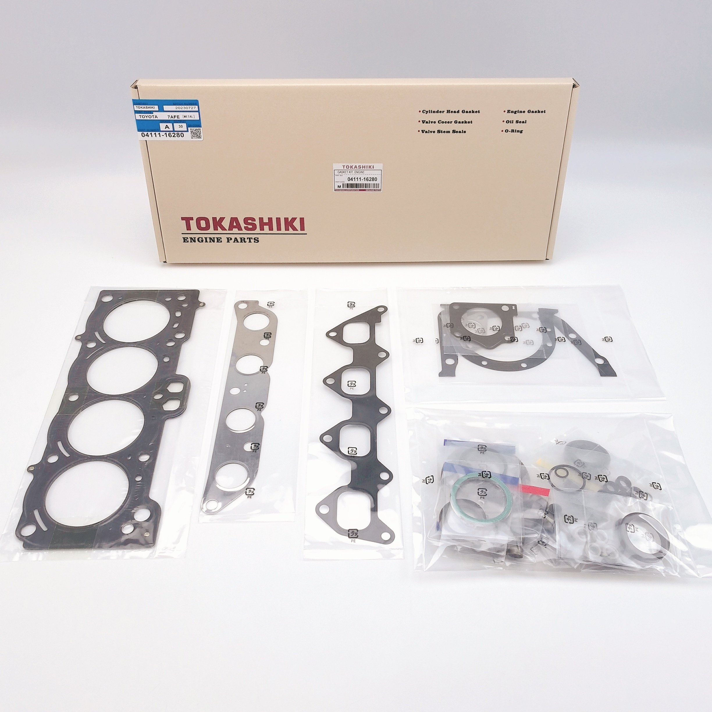 04111-16270 Engine Overhaul Cylinder Head Gasket Kit for TOYOTA TOKASHIKI 7AFE