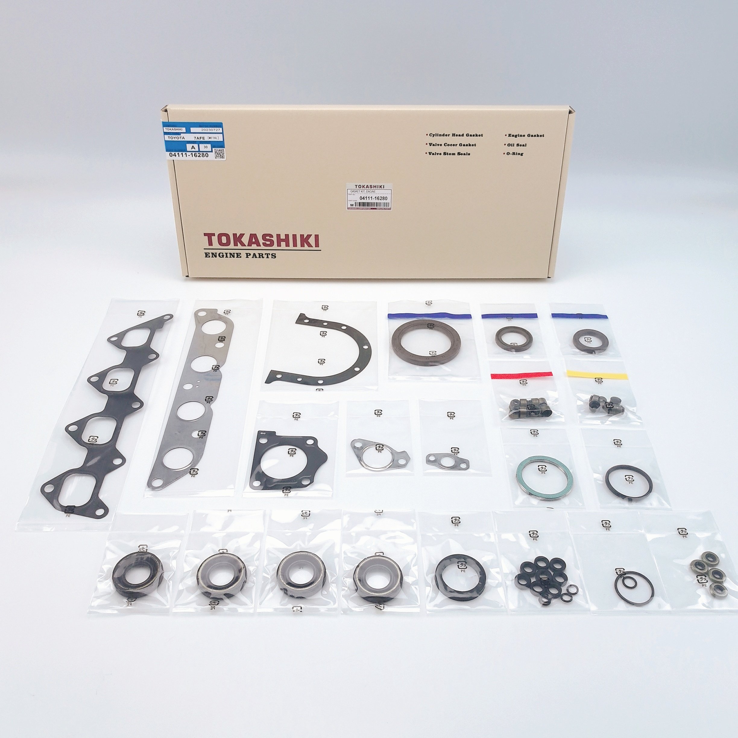 04111-16270 Engine Overhaul Cylinder Head Gasket Kit for TOYOTA TOKASHIKI 7AFE