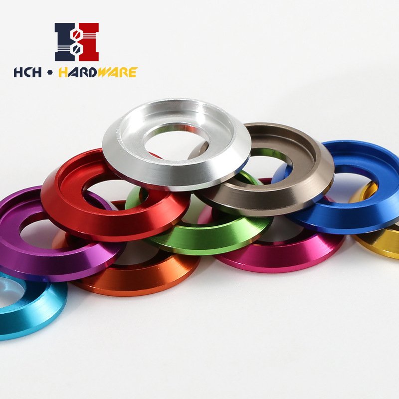50pcs M2 M2.5 M3 M4 M5 Aluminum Alloy Washers For Cylinder Cup Head Hex Socket Head Screw Gasket Aluminum Cone Washer