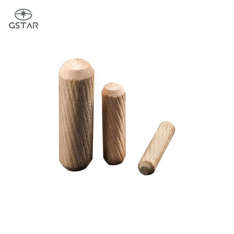 Threaded Wooden Dowel Rods Wooden Dowel Straight Grooved Pins Dowel Mini Fix