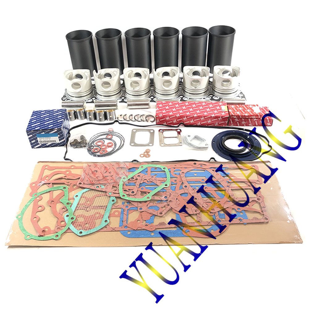 6DR5 engine rebuild kit wtih full gasket kit FOR Mitsubishi 6DR5 diesel engine cylinder liners piston&rings bearings washer