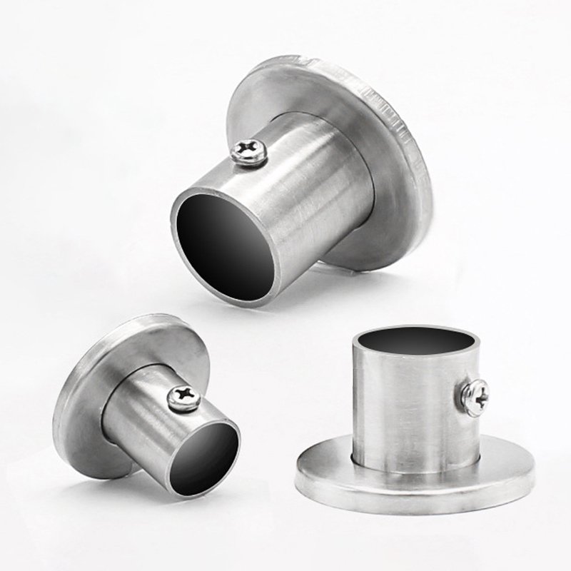 Closet Rod Holder Support Rod Flanges Stainless Steel Wardrobe Clothes Tube Hanging Rail Holder Support Rod Flanges