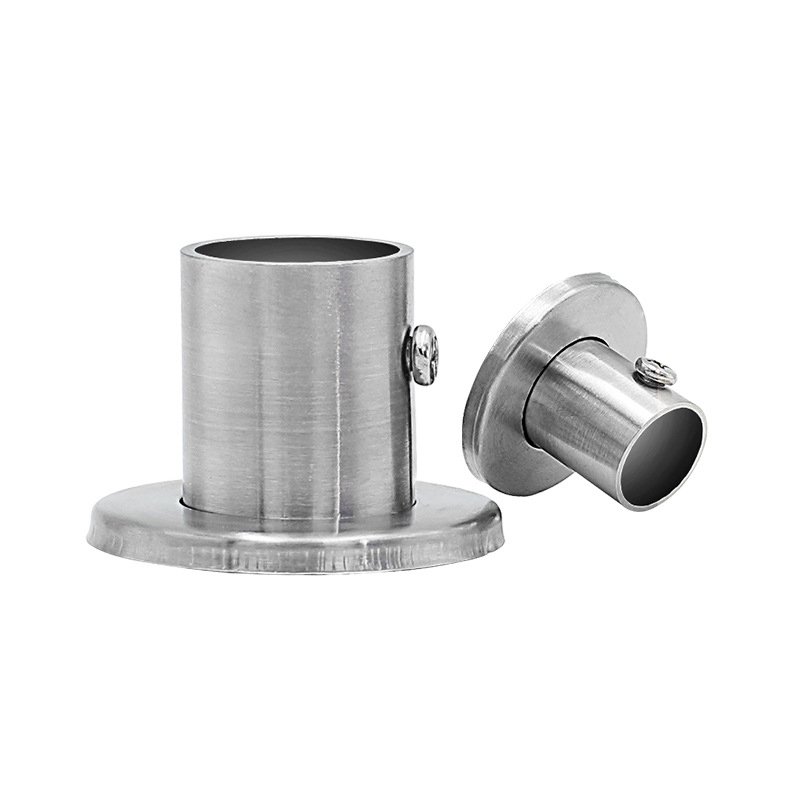 Closet Rod Holder Support Rod Flanges Stainless Steel Wardrobe Clothes Tube Hanging Rail Holder Support Rod Flanges