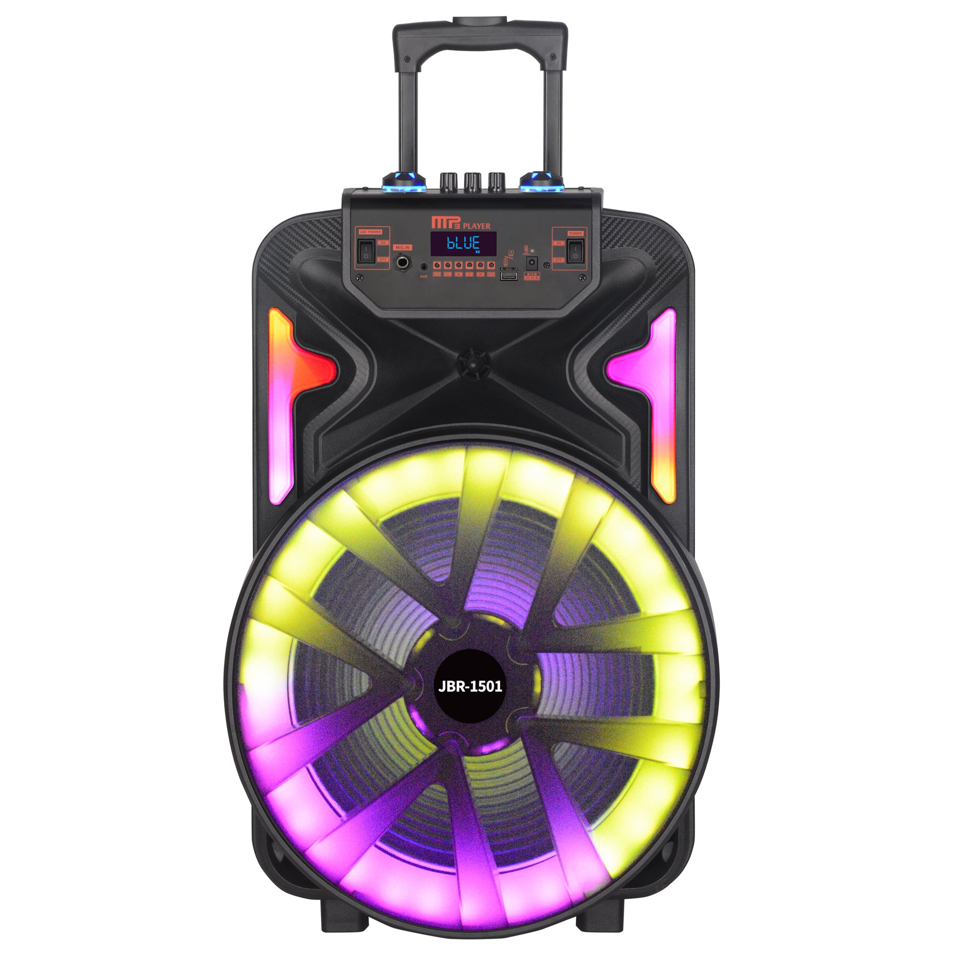 NDR 15 inch mobile battery pull rod speaker outdoor square dance OK wireless BT KARAOKE portable microphone BT audio
