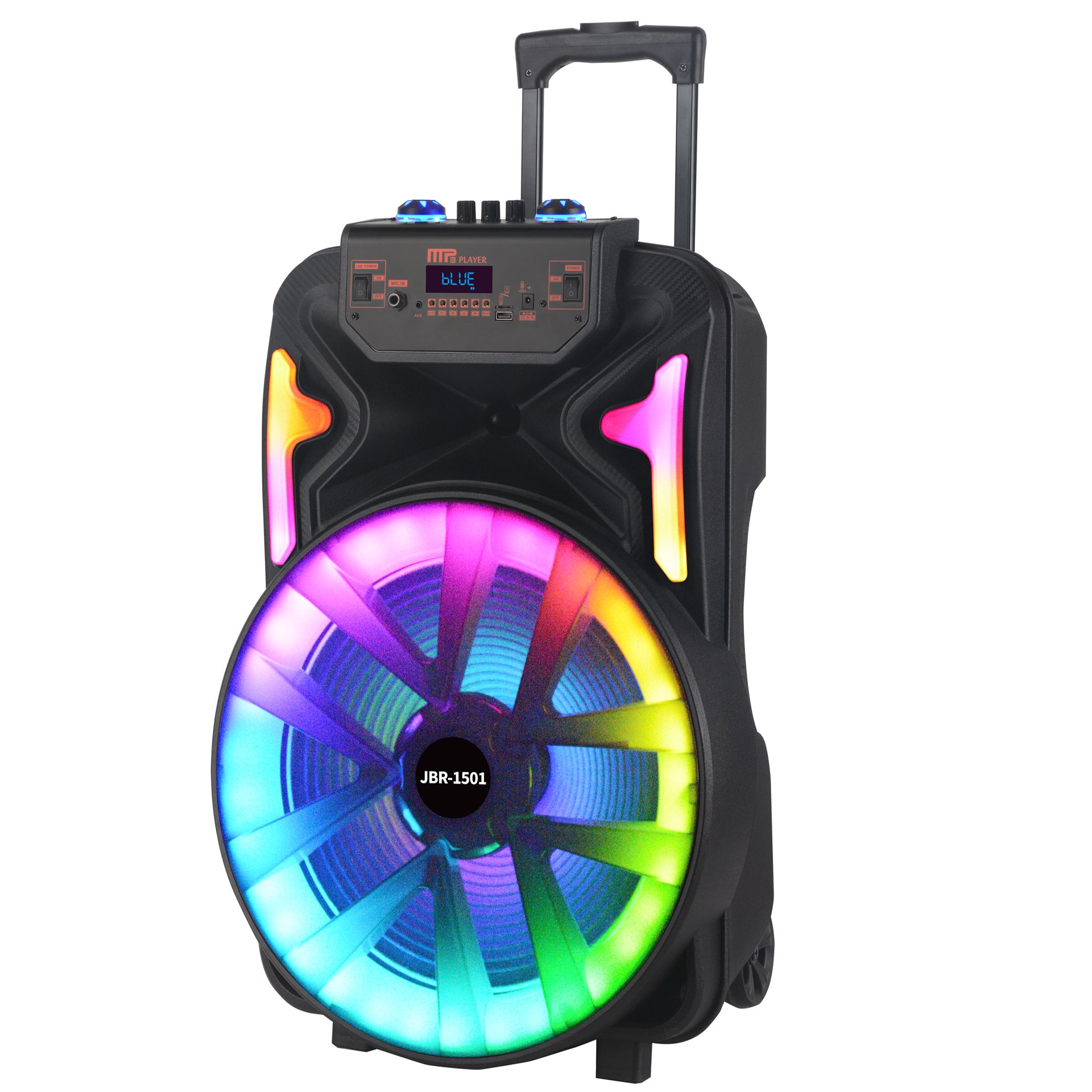 NDR 15 inch mobile battery pull rod speaker outdoor square dance OK wireless BT KARAOKE portable microphone BT audio