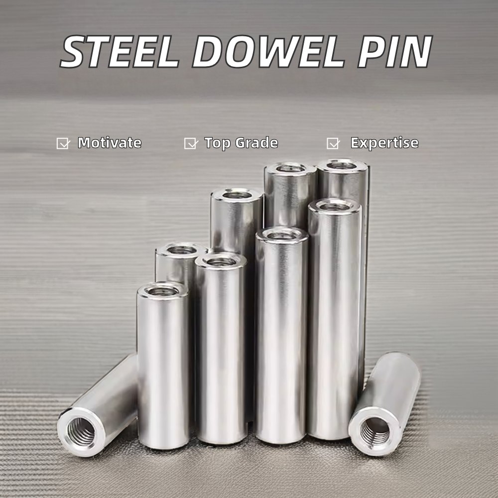 304 stainless steel double headed internal thread cylindrical pin with holes at both ends supporting column connecting rod