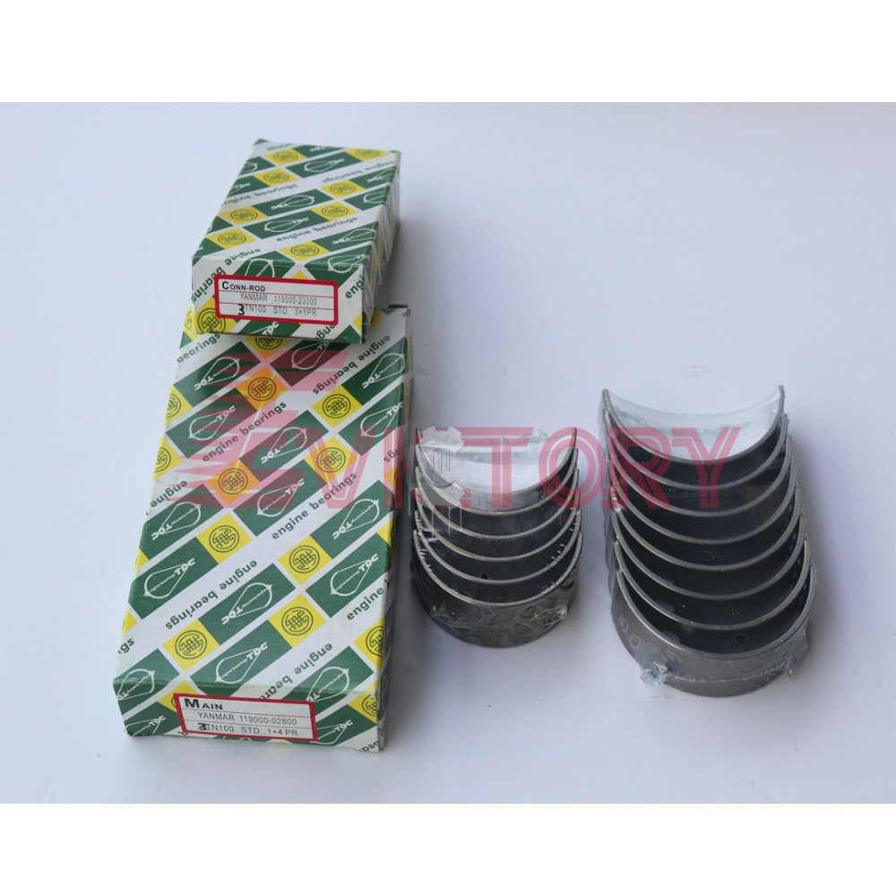 For YANMAR 3TN100 3TN100E 3D100 rebuild kit connecting rod + big small bearing set