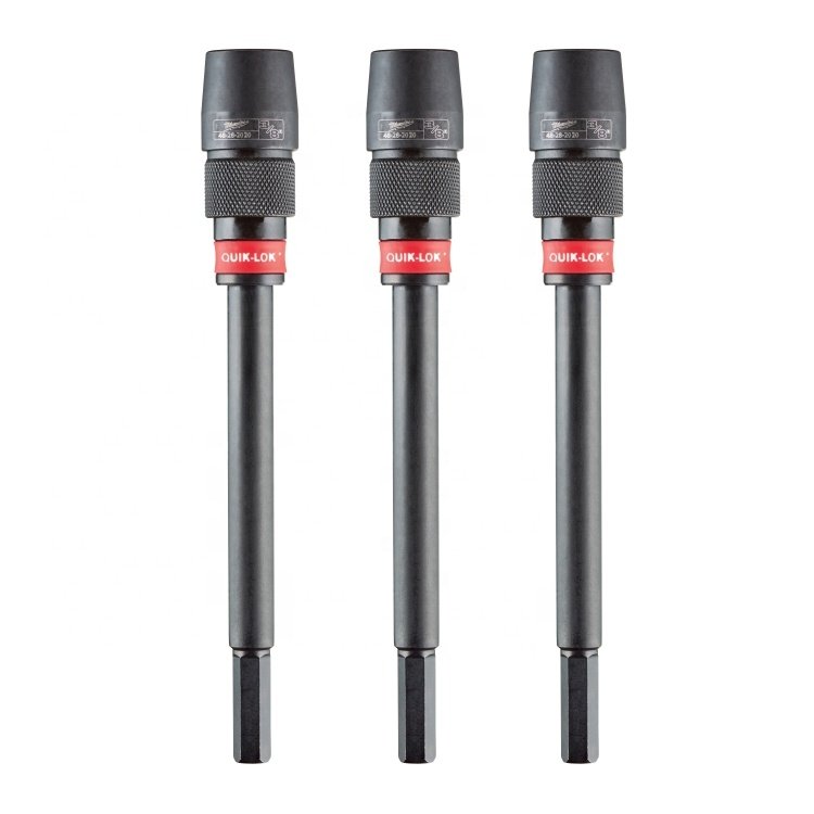 Milwauke Quick-Lock 48-28-2020 Hex Drive Extension, 3/8 in Drive, 1/4 in Shank, 12 in Overall Length, Drill Bit Extension Rod