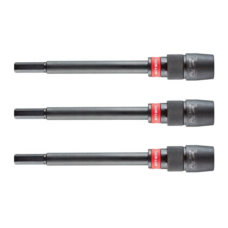 Milwauke Quick-Lock 48-28-2020 Hex Drive Extension, 3/8 in Drive, 1/4 in Shank, 12 in Overall Length, Drill Bit Extension Rod