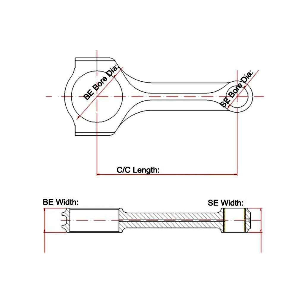 HIMYCAR Customized Speed and Performance 4340 X-beam Connecting Rod for VW Audi 1.9L TDI 144mm Rod Length