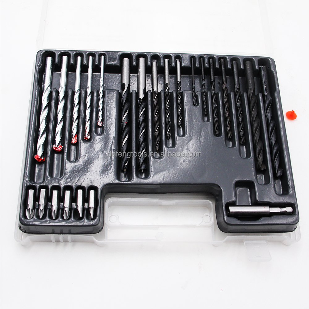 300pc Twist drill three pointed woodwork drill construction drill screwdriver head connect rod expansion screw household tool