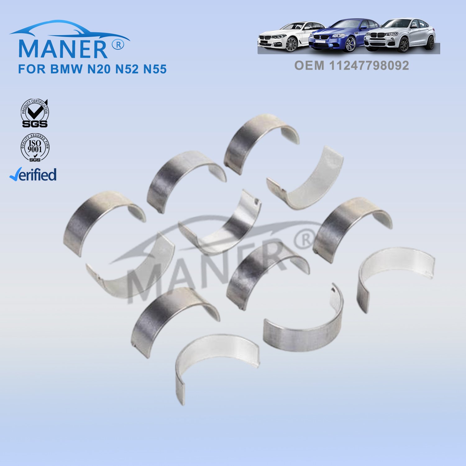 MANER 11247798092 11247798085 Auto Parts Connecting Rod Bearing for BMW N47 E87 E90 E60 X4 X5