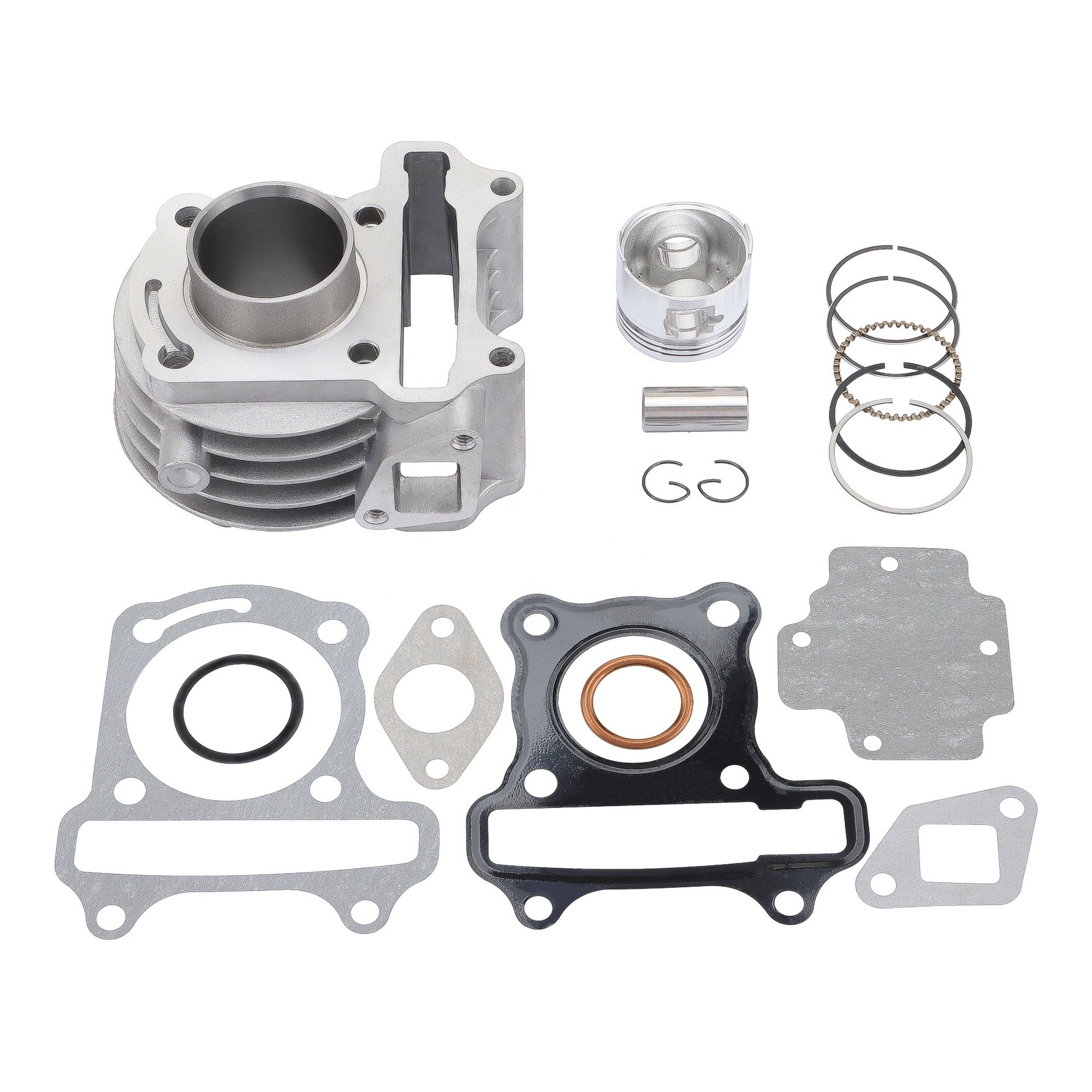 GOOFIT Motorcycle 39mm Big Bore Cylinder Head Piston Gaskets Rebuild Kit Replacement for 4 Stroke GY6 49cc 50cc ATV Scooter