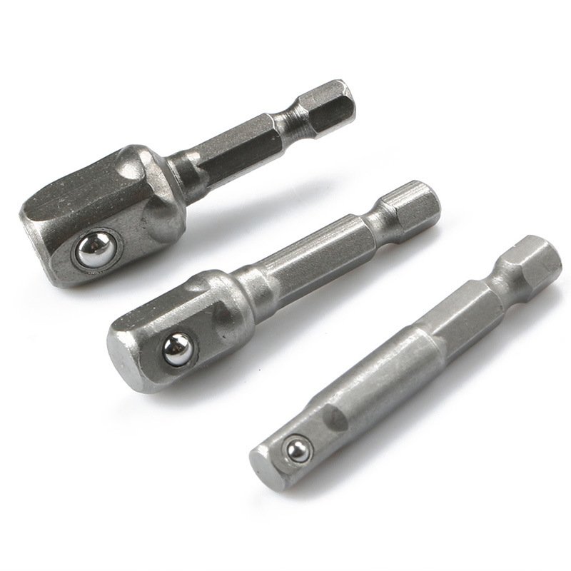 Wrench Sleeve Power Drill Socket Adapter Bits Hex Drill Nut Driver Shank 1/4 3/8 1/2 Connecting Rod Head Extension Drill Bits