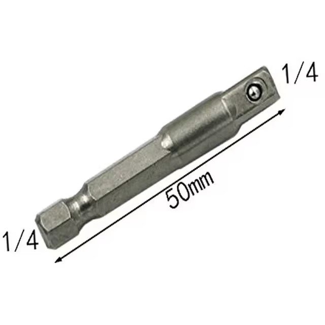 Wrench Sleeve Power Drill Socket Adapter Bits Hex Drill Nut Driver Shank 1/4 3/8 1/2 Connecting Rod Head Extension Drill Bits
