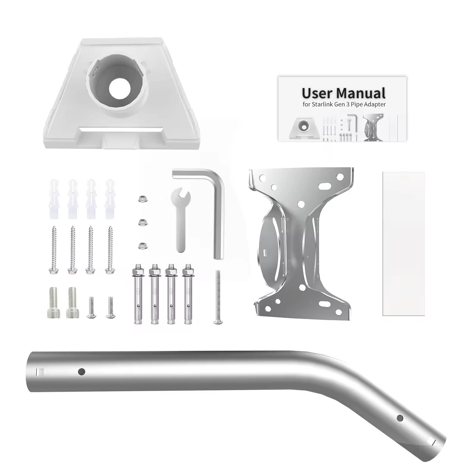 Starlink Gen 3 Long Wall Installed Connecting Rod Mount Roof Adapter metals Bracket v3 Shelves
