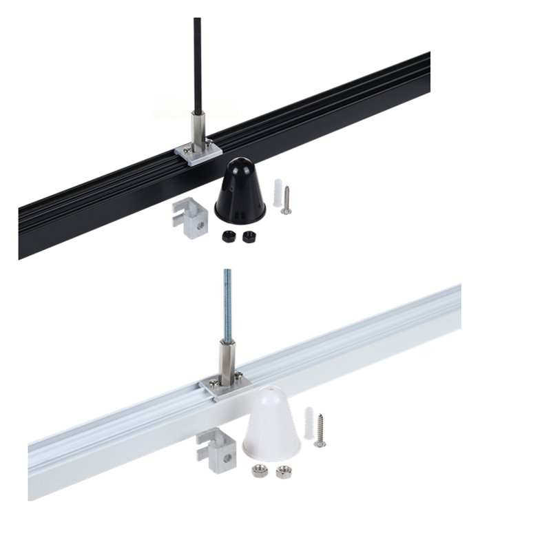 Single phase led Lighting Track Suspension Kit 2 wires led track accessories with ROD Kit