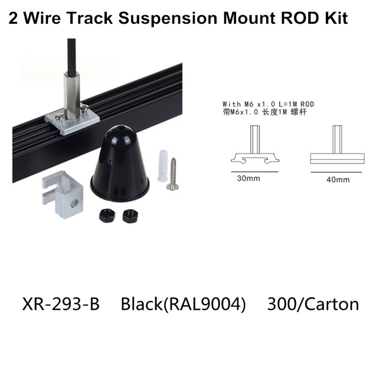 Single phase led Lighting Track Suspension Kit 2 wires led track accessories with ROD Kit
