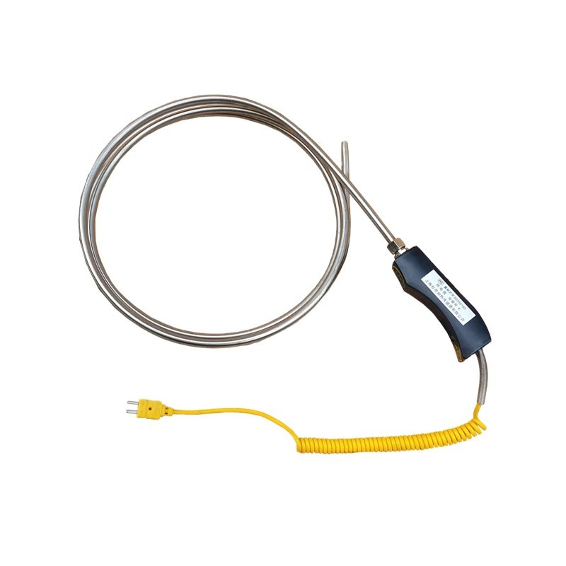 High temperature Hand-held K-type armored flexible handheld zinc melt aluminum melt special armored thermocouple measuring rod