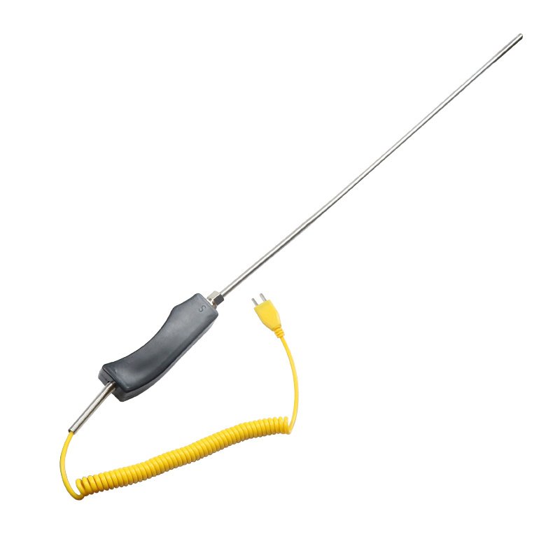 High temperature Hand-held K-type armored flexible handheld zinc melt aluminum melt special armored thermocouple measuring rod