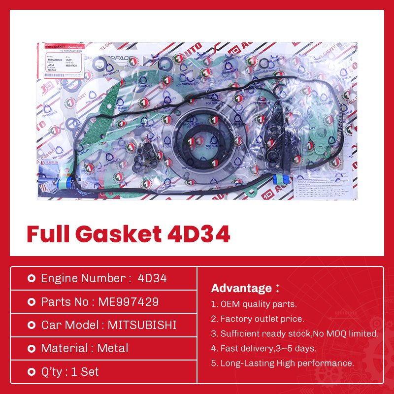 1D Automotive Full Gasket Kit 4D34 OEM: ME997429 For MITSUBISHI engine full gasket